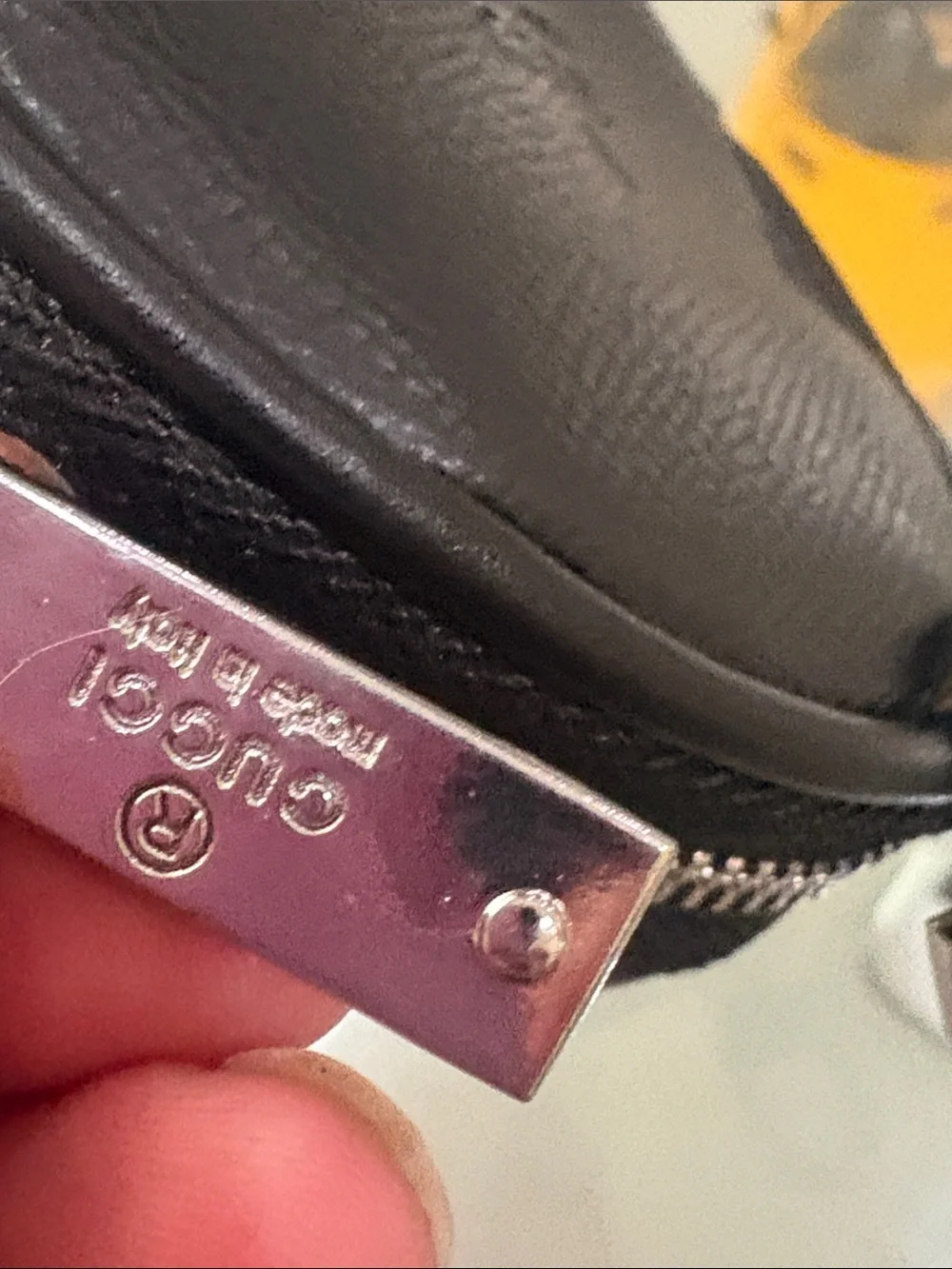 Leather Black Gucci Maxi GG coin purse leather black